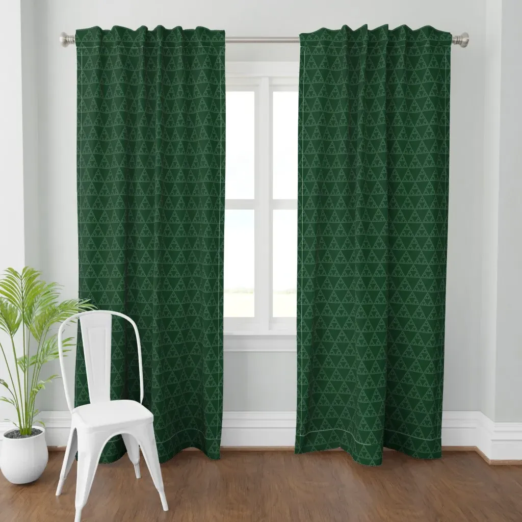 Sierpinski Triangle Curtain Panel - Green product