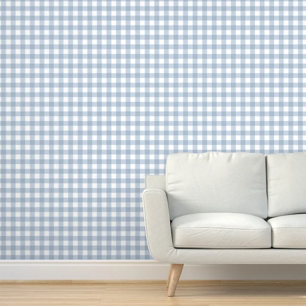 Sierra Blue Gingham Peel and Stick Wallpaper - Light Blue product