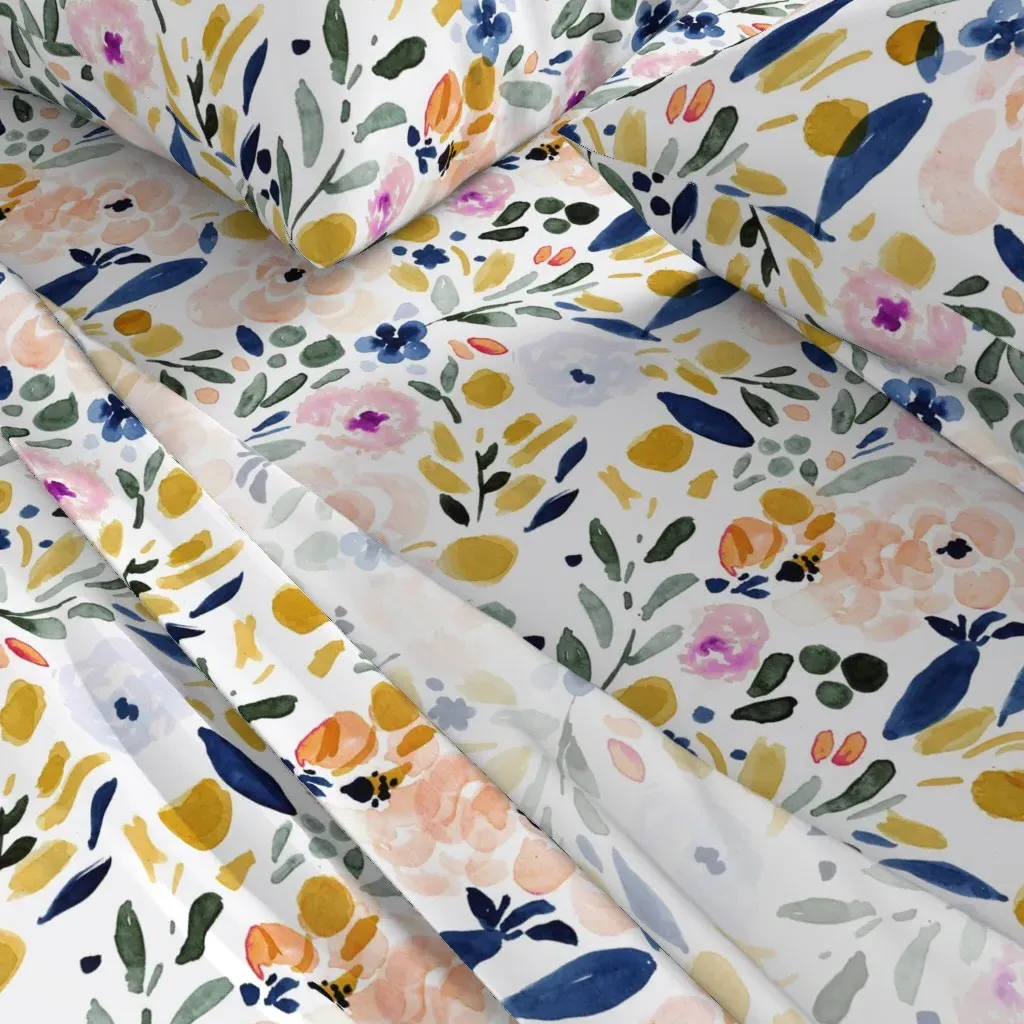 Sierra Floral King Size Sheet Set - Peach alternate view