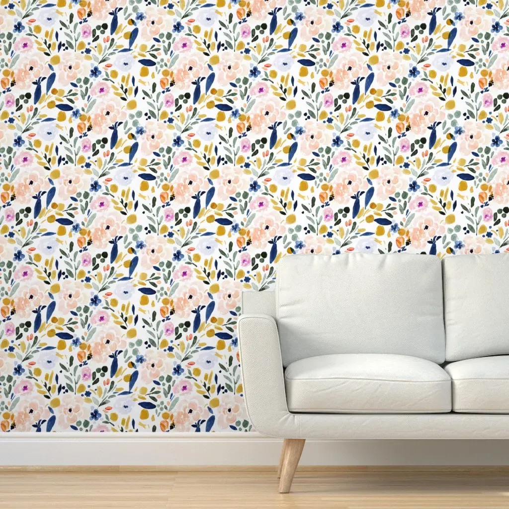 Sierra Floral Peel and Stick Wallpaper - Peach product