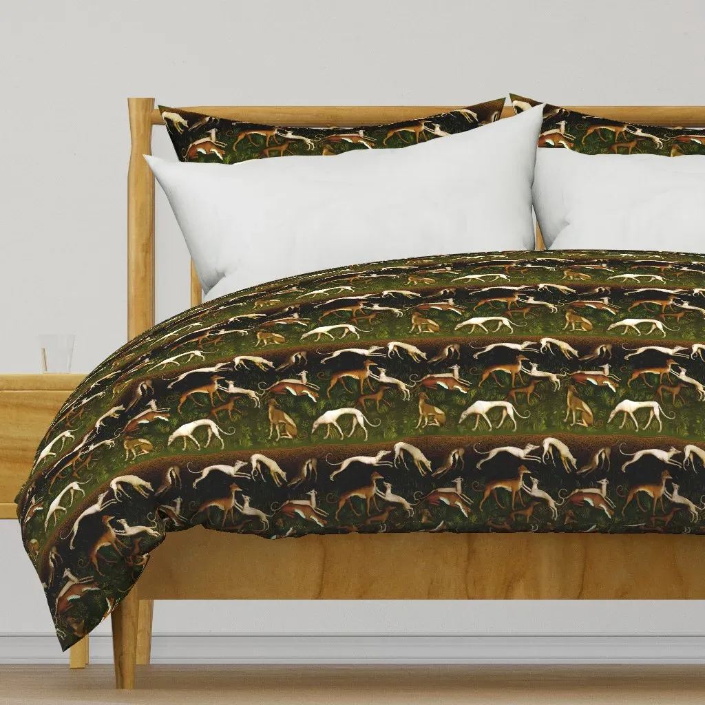 Sighthounds Duvet Cover - Dark Green product