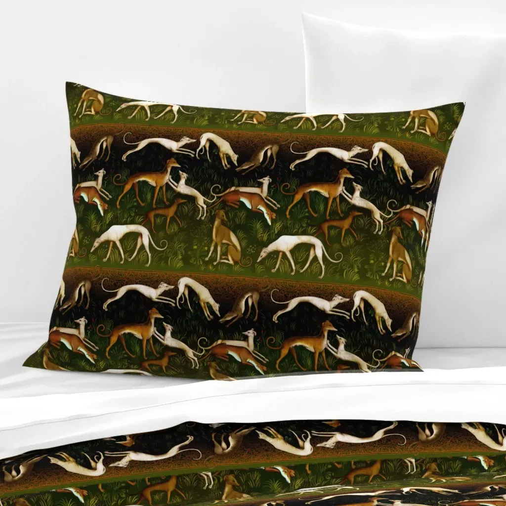 Sighthounds Standard Knife Edge Cushion Cover - Dark Green, Cotton Sateen product