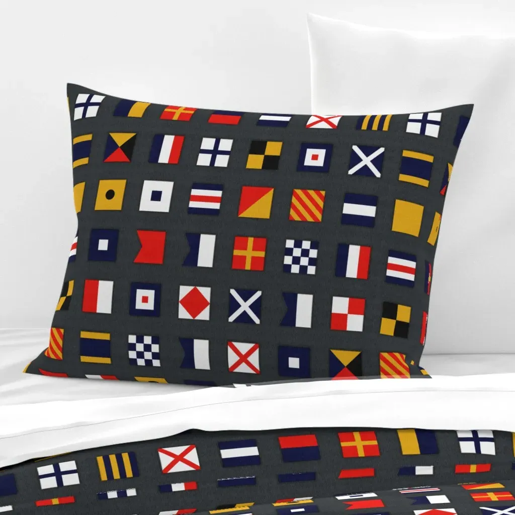 Signa Standard Knife Edge Pillow - Navy Blue, Cotton Sateen product
