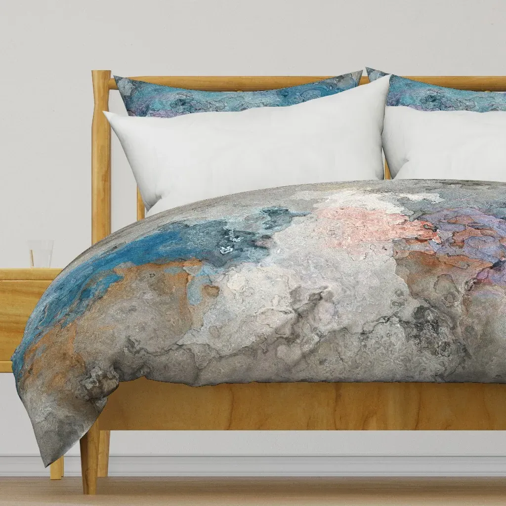 Silent Echo Abstract Duvet Cover - Teal product
