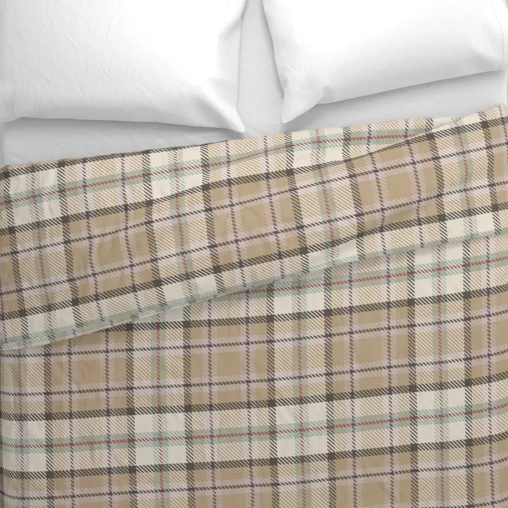 Silhouette Palette Plaid L Duvet Cover - Beige alternate view