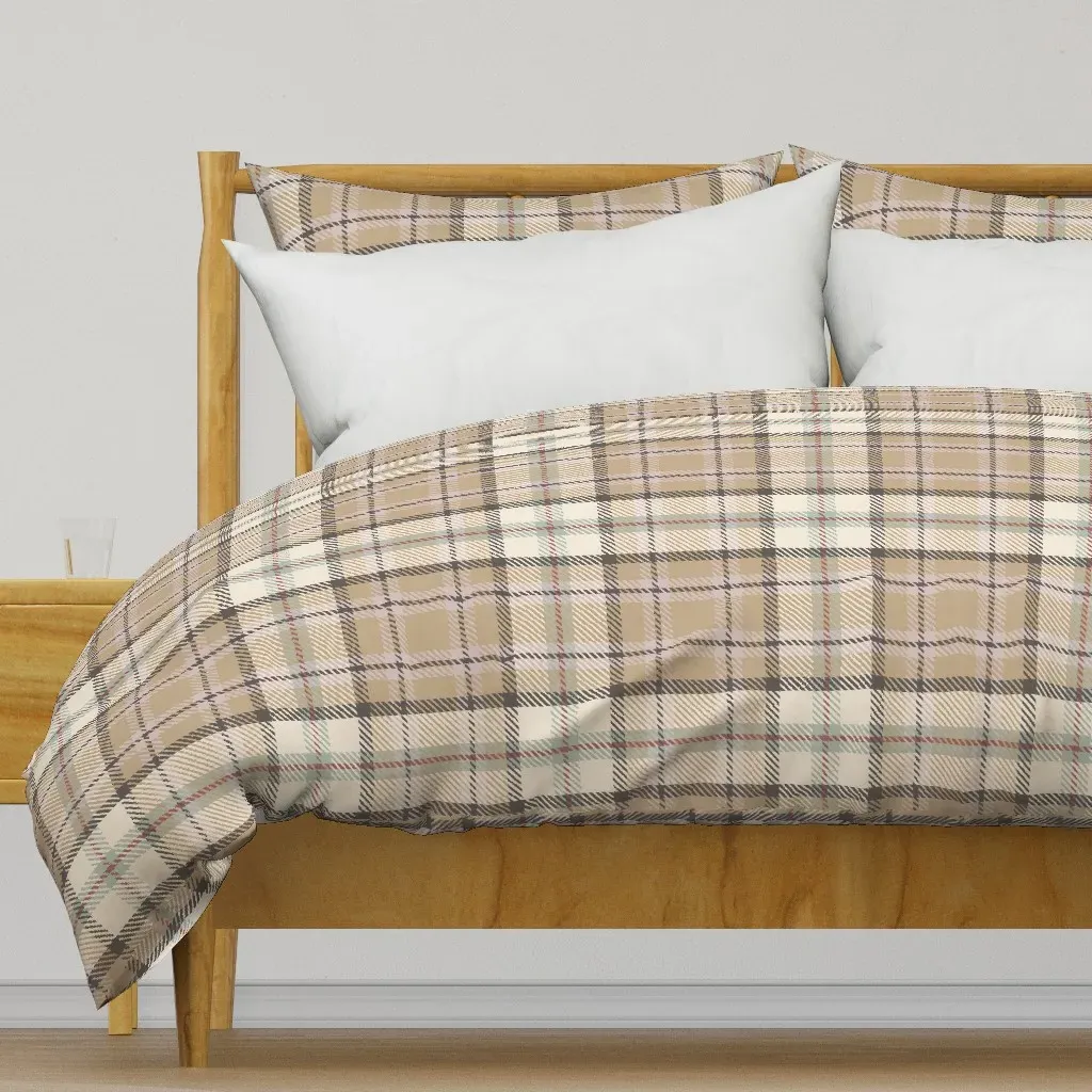 Silhouette Palette Plaid L Duvet Cover - Beige product