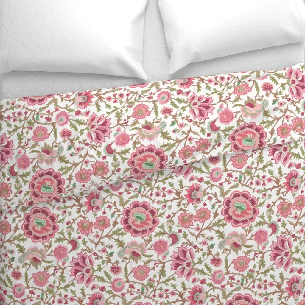 Silk Road Peony Strawberry Duvet Cover - Pink alternate view