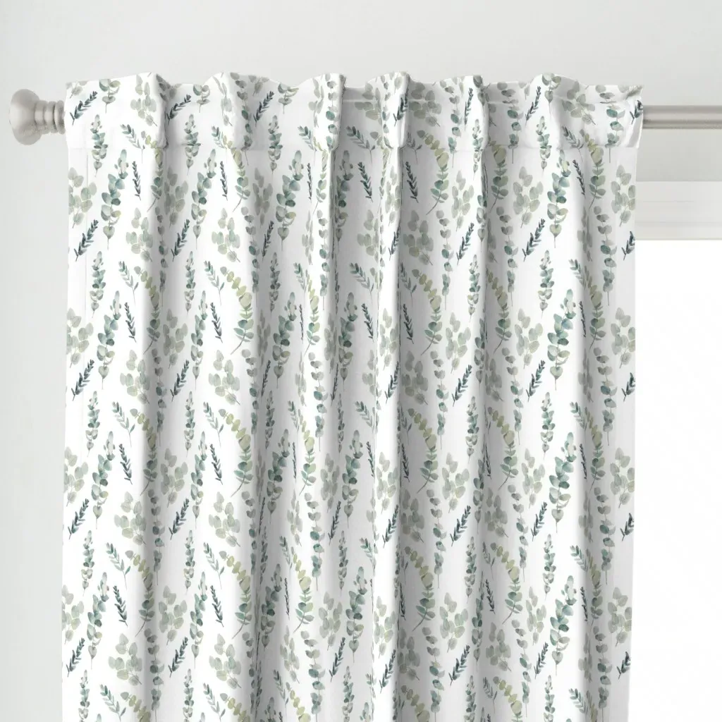Silver Dollar Eucalyptus Curtain Panel - Sage Green alternate view