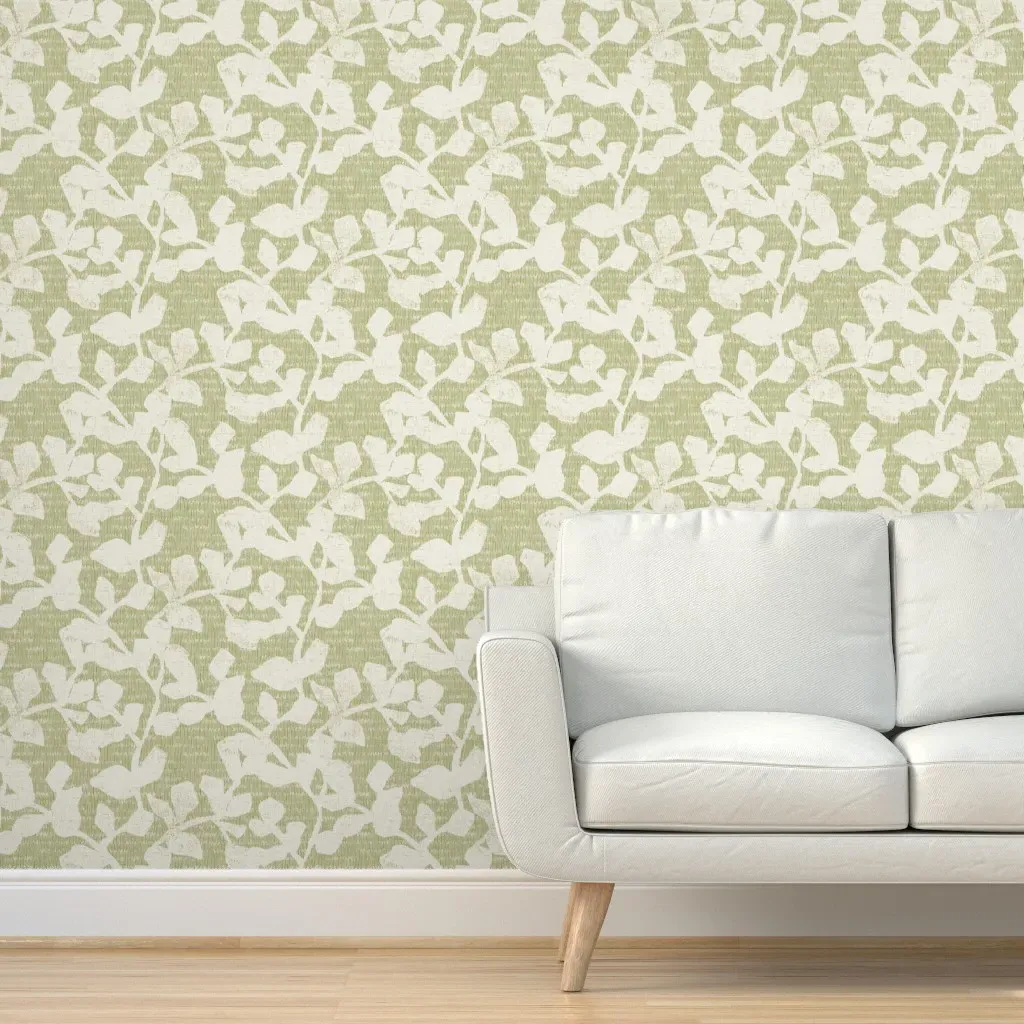 Silver Dollar Eucalyptus Peel and Stick Wallpaper - Olive Green product