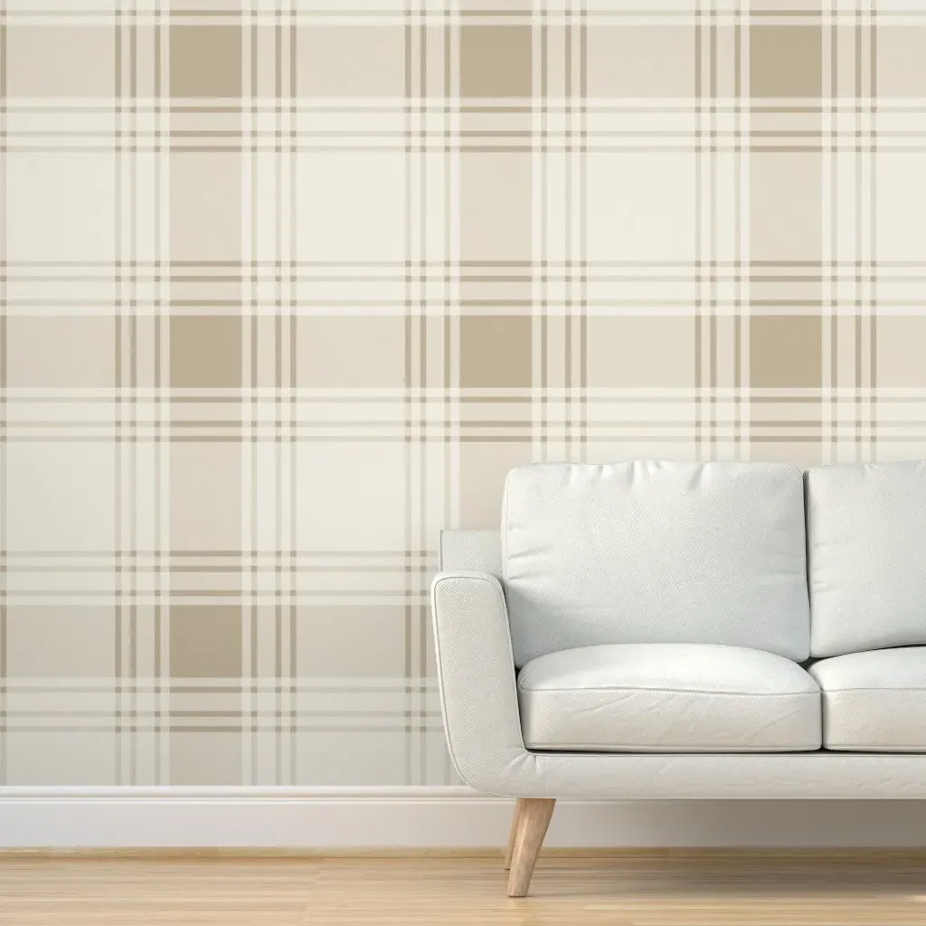 Simple Plaid Peel and Stick Wallpaper - Beige product