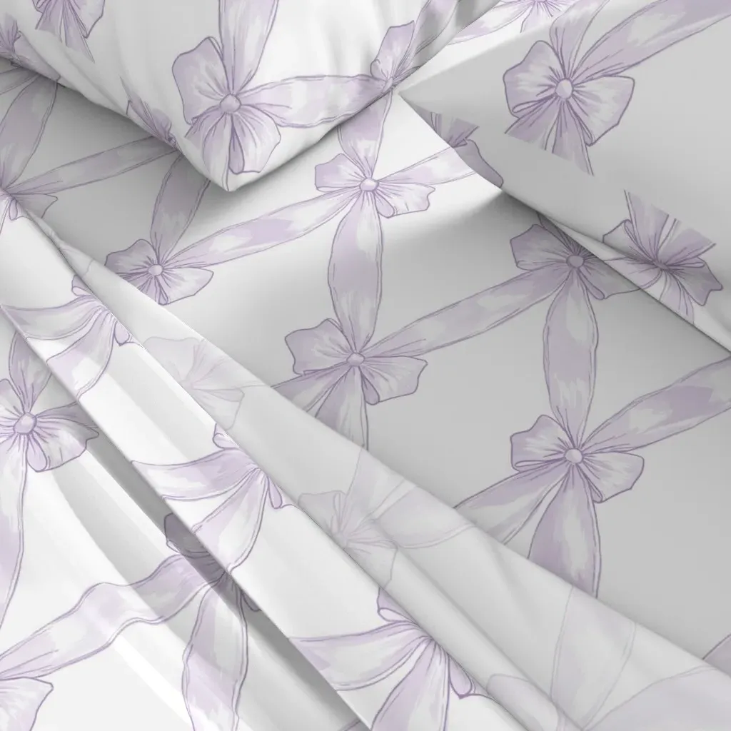 Simple Puffy Bow Trellis Full Sheet Set - Lavender alternate view