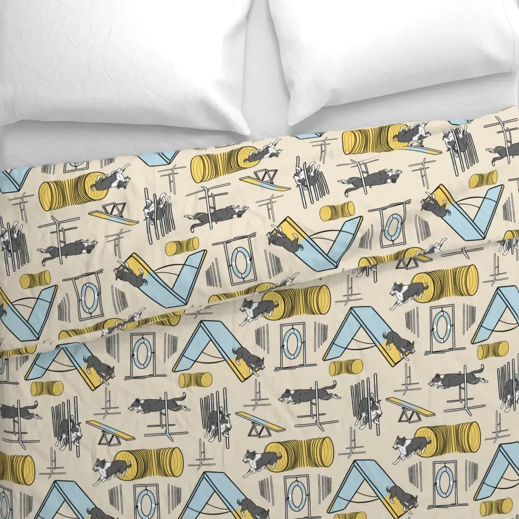Simple Smooth Coat Border Duvet Cover - Gray alternate view
