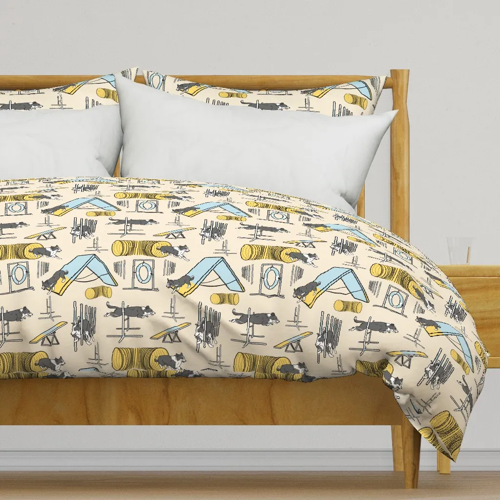 Simple Smooth Coat Border Duvet Cover - Gray product