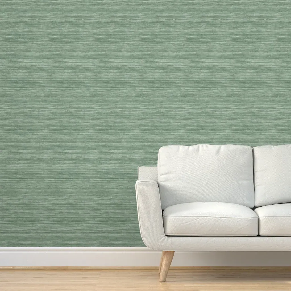 Sisal Grasscloth Peel and Stick Wallpaper - Sage Green product