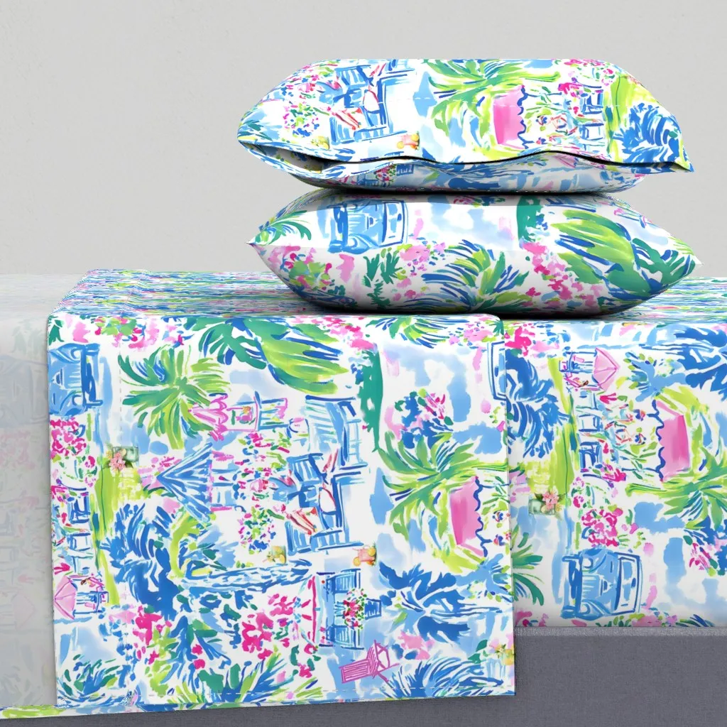 Sittin'-N-Sippin' King Size Sheet Set - Blue product