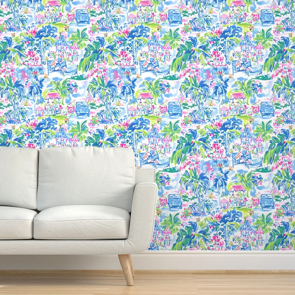 Sittin'-N-Sippin' Peel and Stick Wallpaper - Blue product