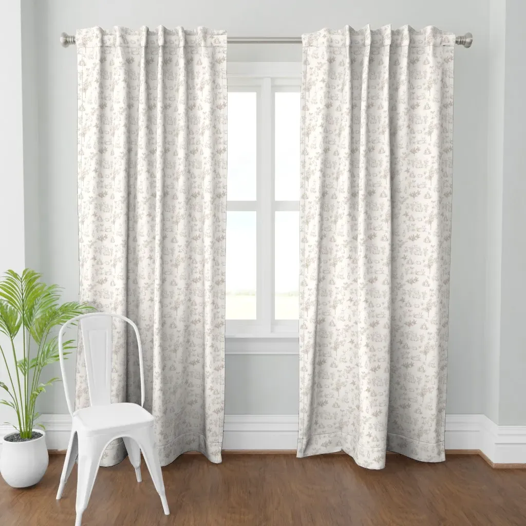 Sketch Woodland Forest Curtain Panel - Brown product