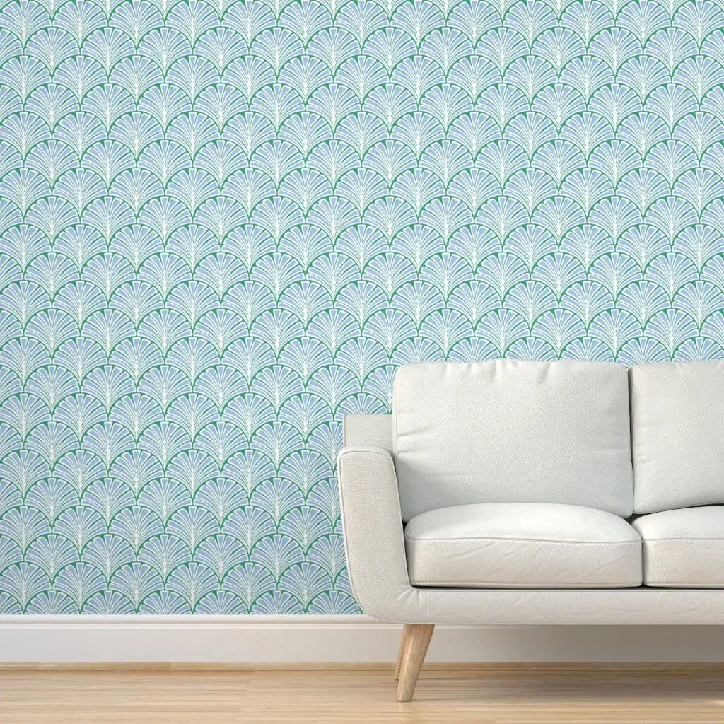 Sketched Scallops Peel and Stick Wallpaper - Teal product