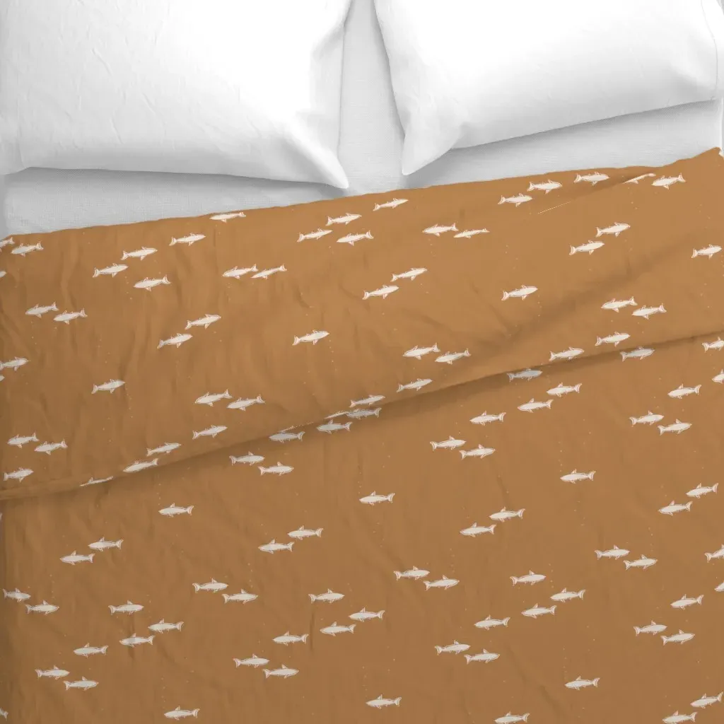 Sketchy Sharks Duvet Cover - Beige alternate view