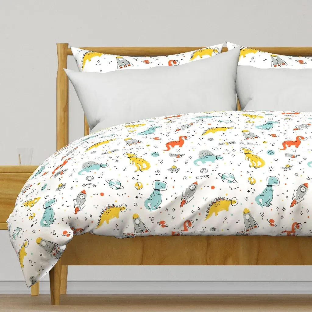 Sketchy Space Dinosaurs Duvet Cover - Orange product