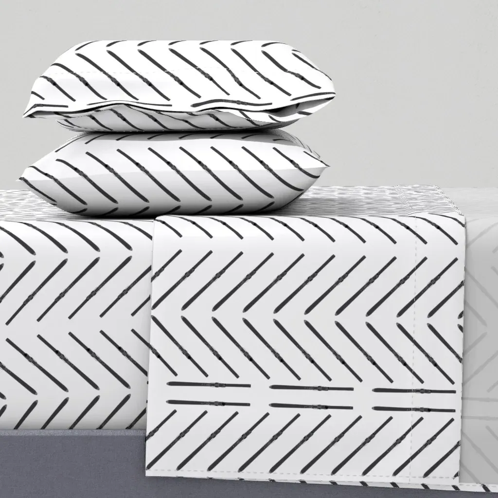 Ski Chevron King Size Sheet Set - Dark Gray product