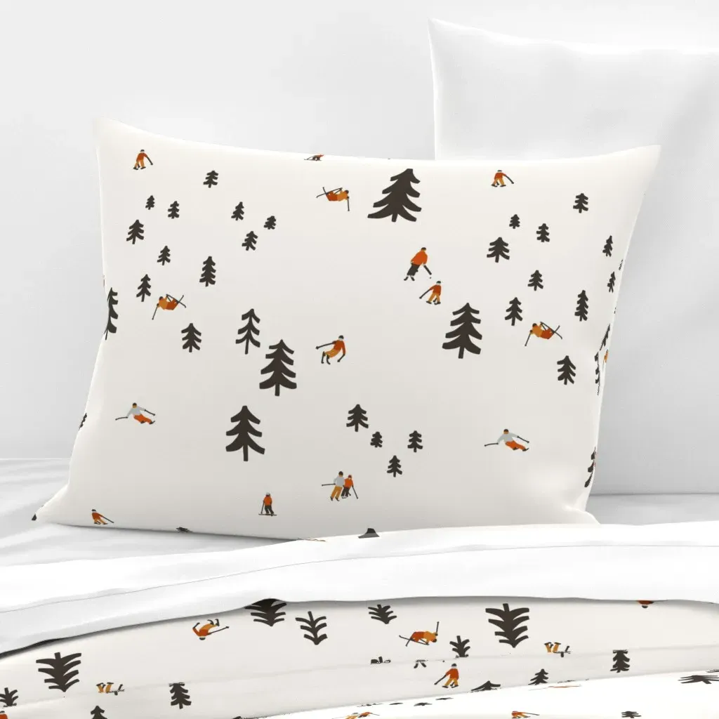 Ski-Slope-Collection Standard Knife Edge Cushion - Dark Brown, Cotton Sateen product