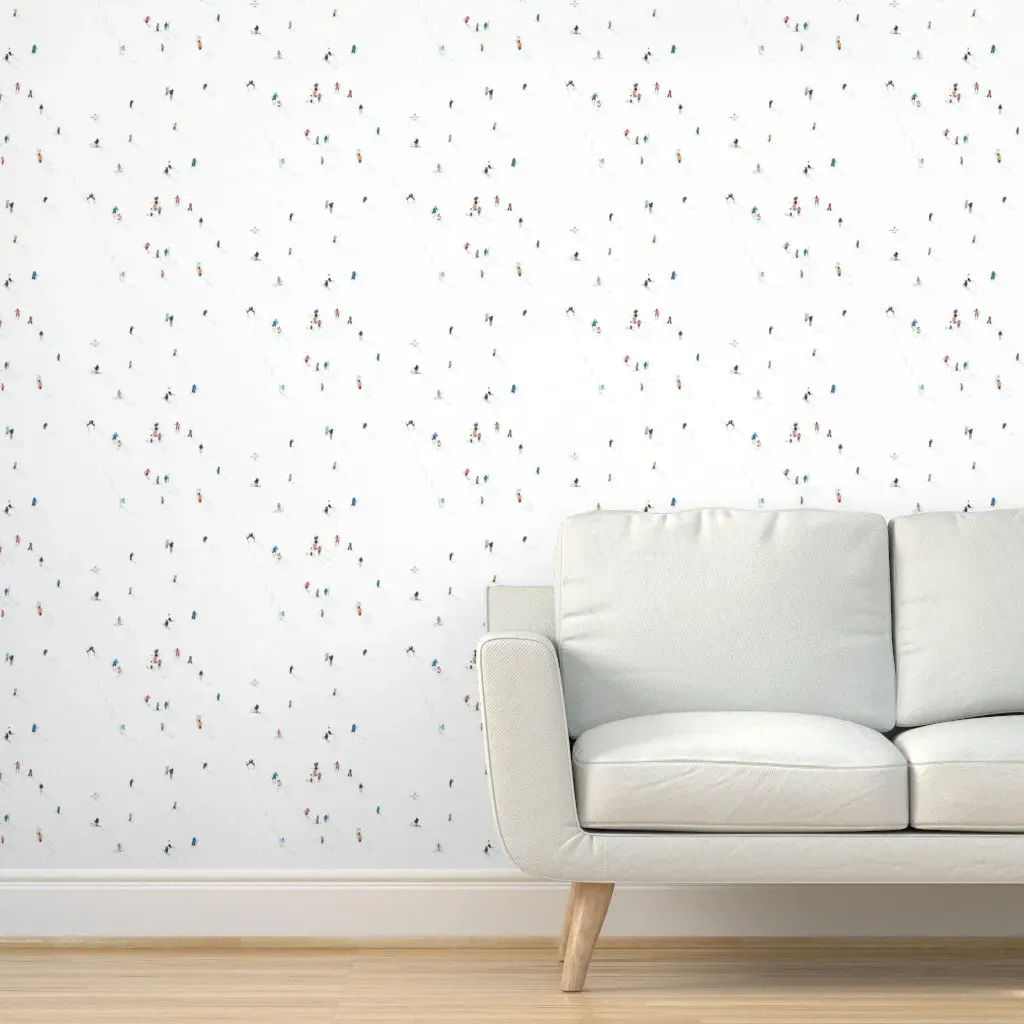 Ski Slopes Peel and Stick Wallpaper - White product