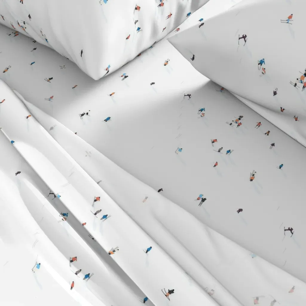 Ski Slopes Twin Sheet Set - White alternate view