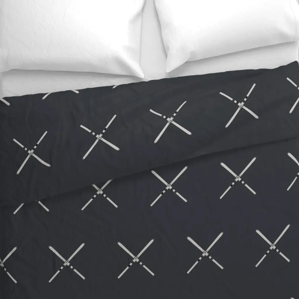 Ski X Duvet Cover - Light Gray alternate view