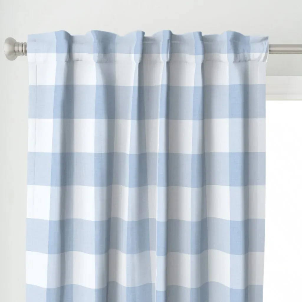 Sky Blue Gingham Extra Curtain Panel - Baby Blue alternate view