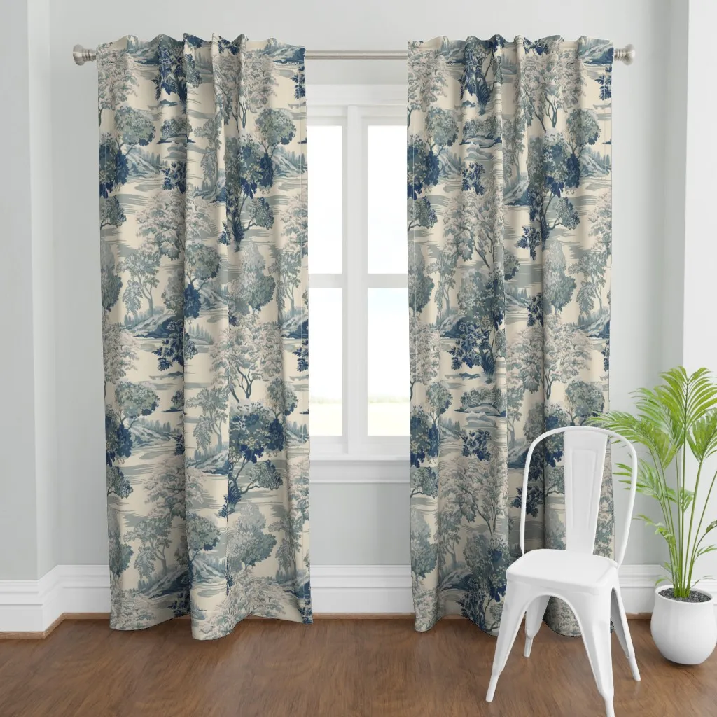 Skylar Antique Tapestry Curtain Panel - Blue product
