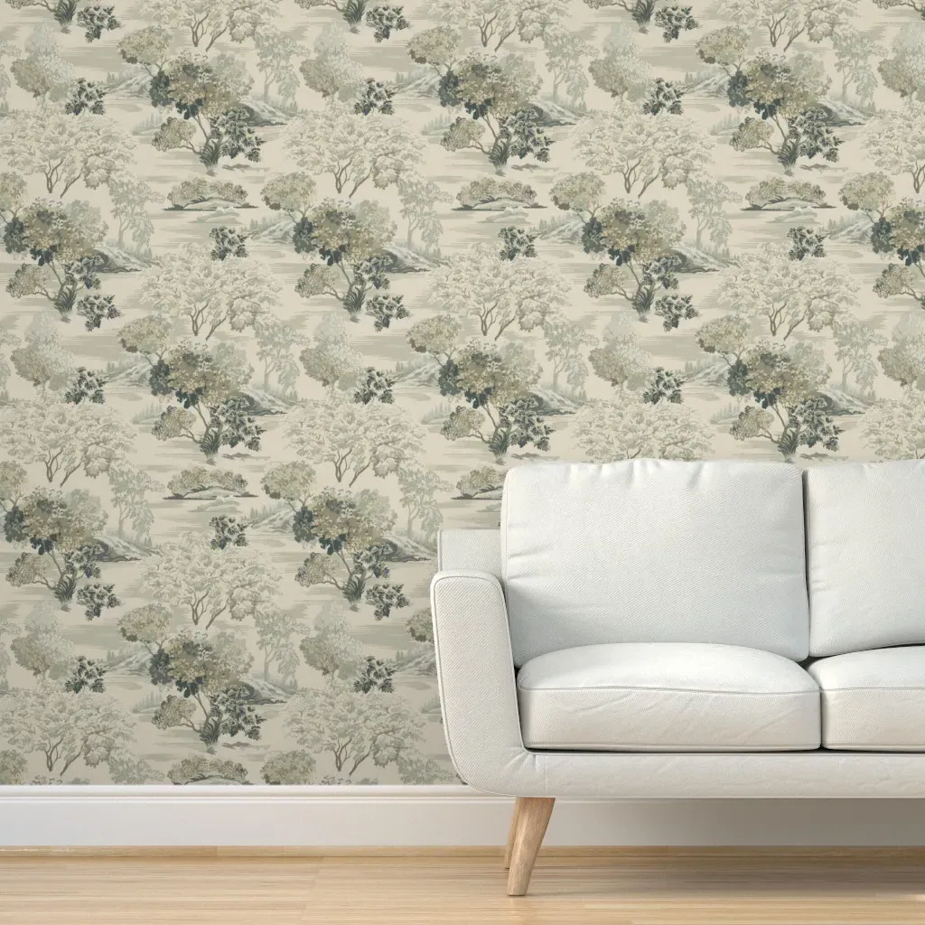 Skylar Antique Tapestry Peel and Stick Wallpaper - Faded Sage product