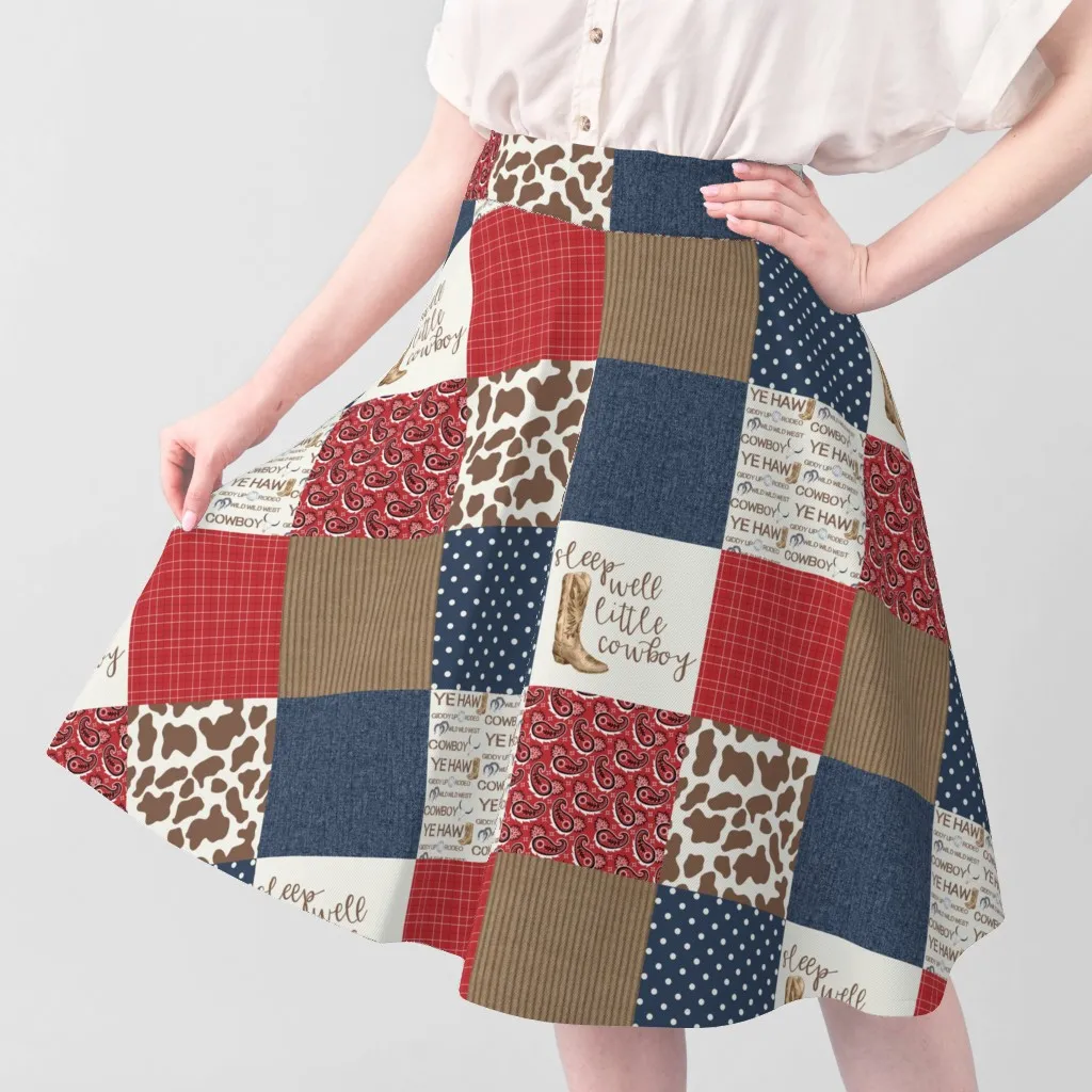 Sleep Well Little Cowboy Wholecloth Cheater Quilt Yardage - Red, Sport Pique alternate view
