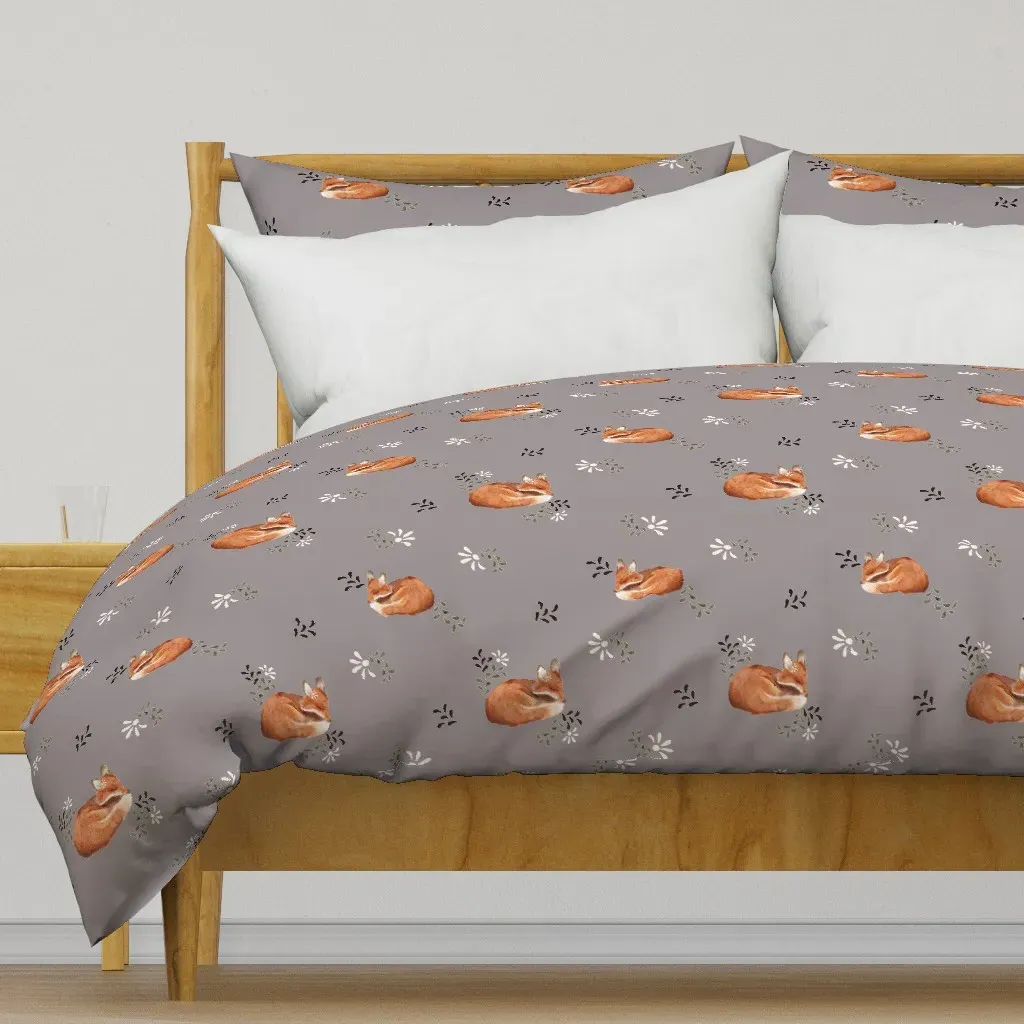 Sleepy Winter Fox 12 Inch Duvet Cover - Orange product
