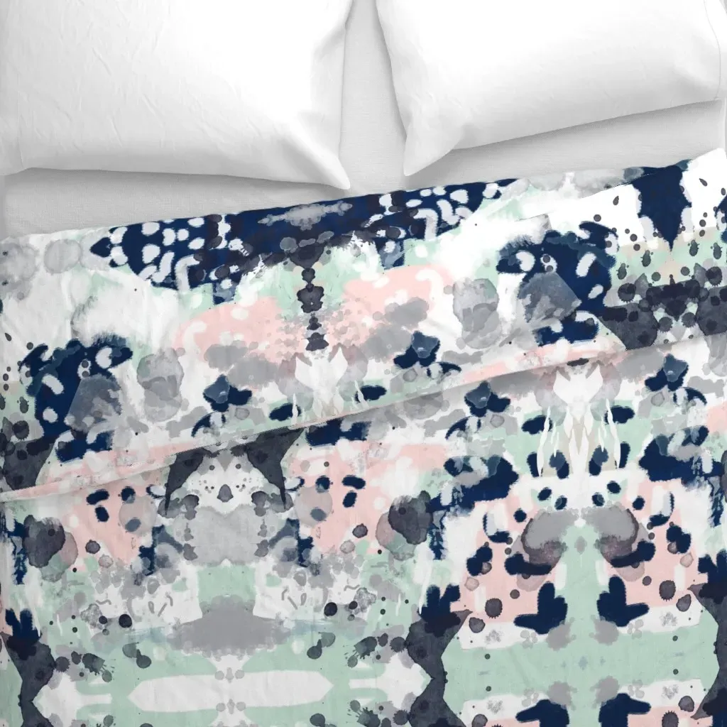 Sloane Abstract Duvet Cover - Navy Blue alternate view