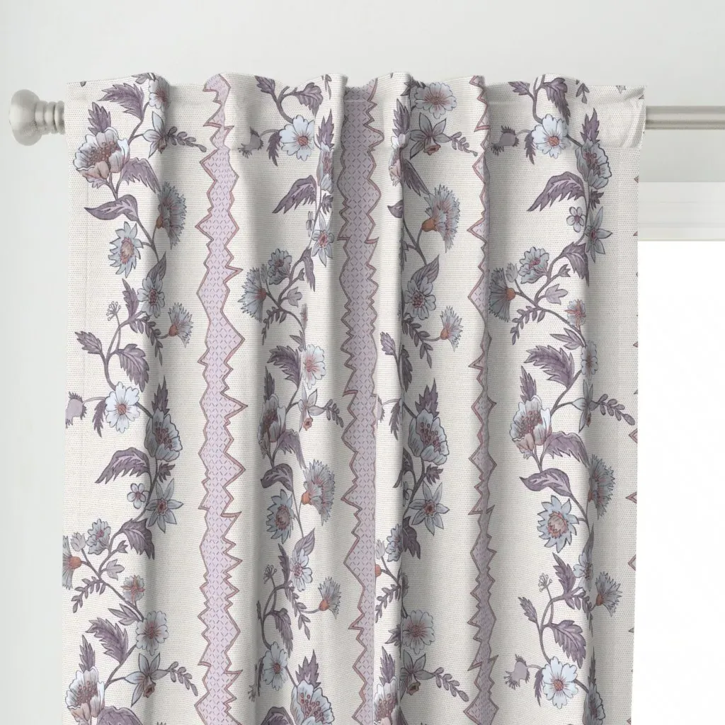 Sloane1 Lilac Rust Curtain Panel - Dusty Rose alternate view