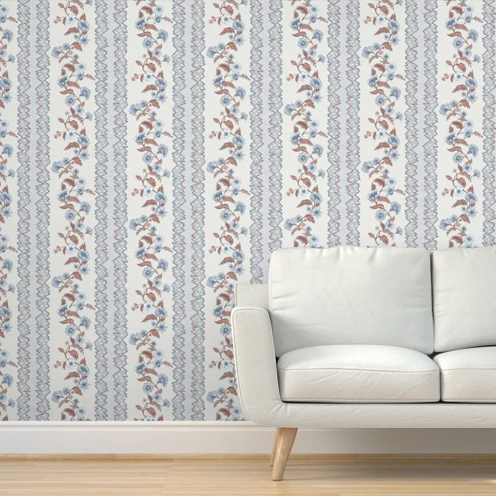 Slone Deluxe Indigo Garrison Red Peel and Stick Wallpaper - Light Blue product