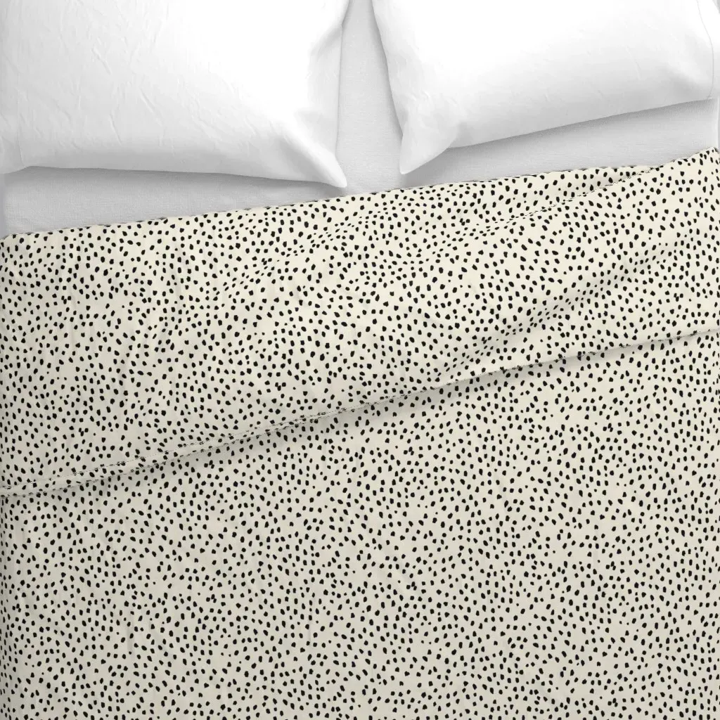 Small Black Speckle Marks Duvet Cover - Black alternate view