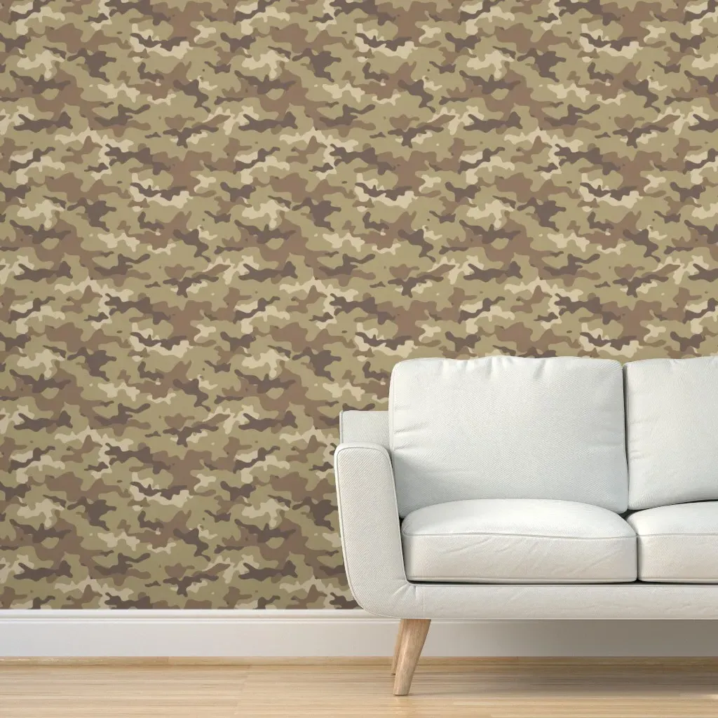 Small Camouflage Desert Peel and Stick Wallpaper - Brown product