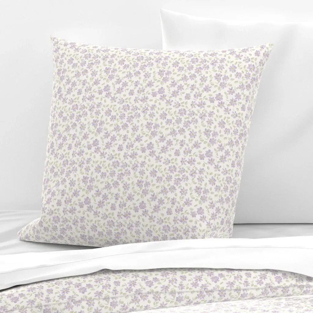 Small Cottagecore Floral Euro Pillow Sham - Lavender product