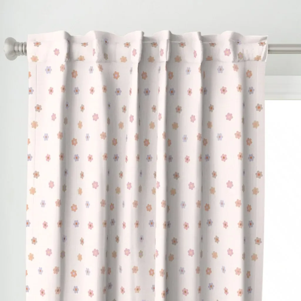 Small Daisies Pastel Pink Curtain Panel - Off-White alternate view