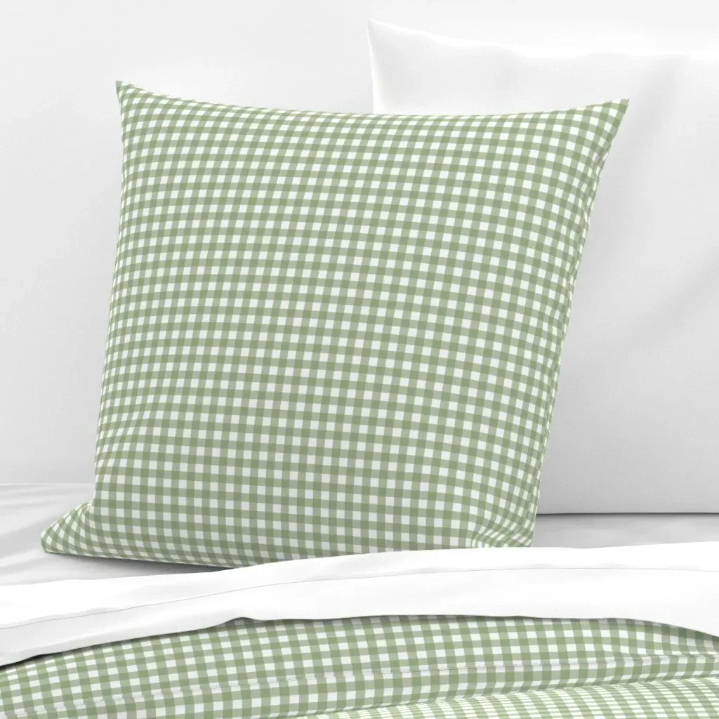 Small Gingham Euro Pillow Sham - Sage Green, White product