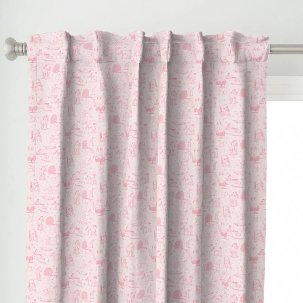 Small Mares And Foals Curtain Panel - Pink alternate view