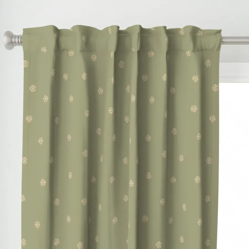 Small Organic Scattered Curtain Panel - Sage Green alternate view