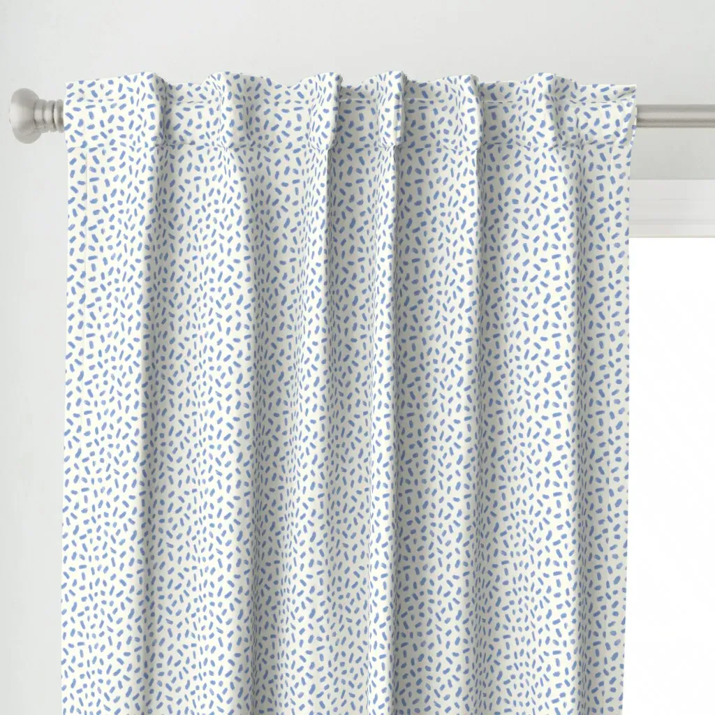 Small Painted Tossed Curtain Panel - Light Blue alternate view
