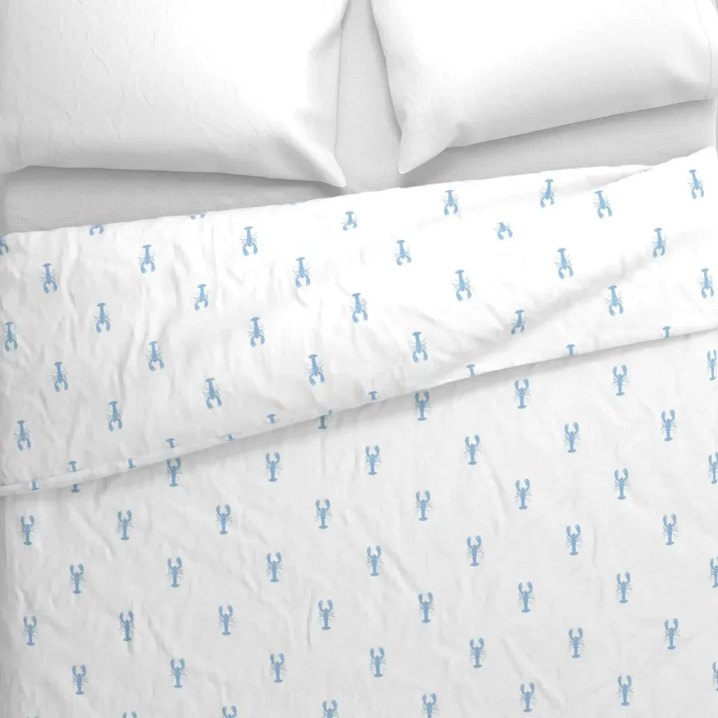 Small Powder Blue Lobster Duvet Cover - Light Blue alternate view