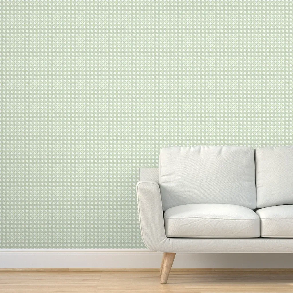 Small Sally Quiet Peel and Stick Wallpaper - Pale Green, White product