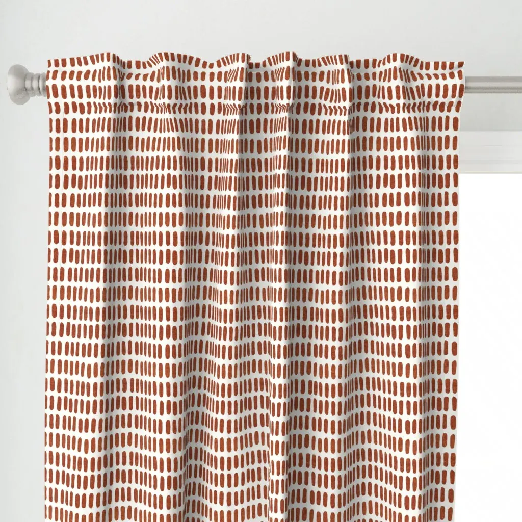 Small Scale Dash Curtain Panel - Terracotta alternate view