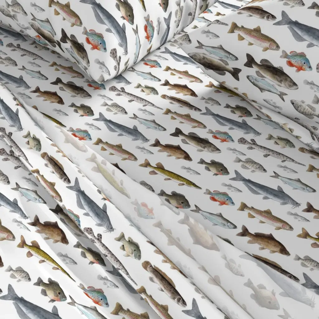 Small Scale Freshwater Fish Full Sheet Set - Gray alternate view