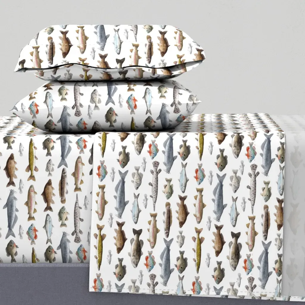 Small Scale Freshwater Fish Full Sheet Set - Gray product